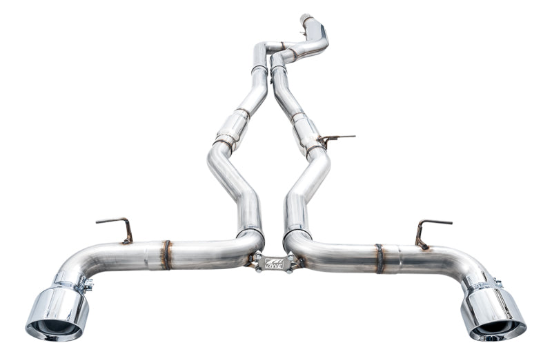 AWE Tuning 2020 Toyota Supra A90 Track Edition Exhaust - 5in Chrome Silver Tips - Precision R