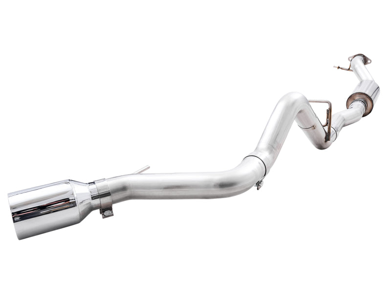 AWE Tuning 2021+ Ford Bronco 0FG Single Rear Exit Exhaust w/Chrome Silver Tip & Bash Guard - Precision R