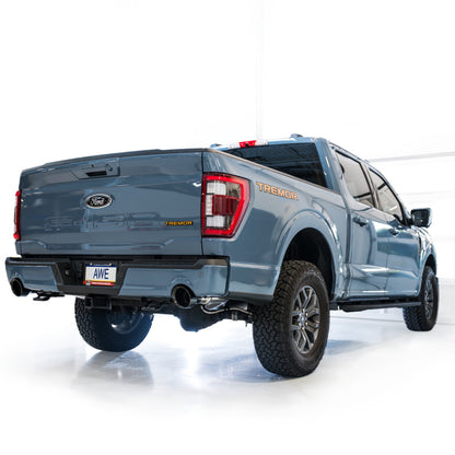 AWE Tuning 2021+ Ford F-150 Tremor (w/ Bumper Cutouts) 0FG Non-Resonated Catback -Diamond Black Tips - Precision R