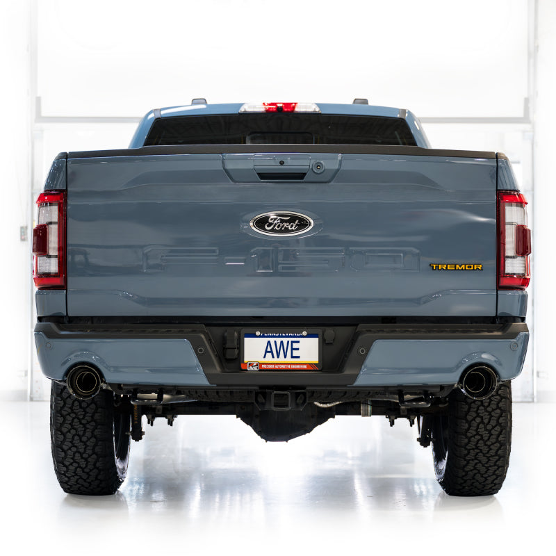 AWE Tuning 2021+ Ford F-150 Tremor (w/ Bumper Cutouts) 0FG Non-Resonated Catback -Diamond Black Tips - Precision R