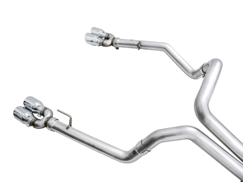 AWE Tuning 4th Gen GM 1500 6.2L 0FG Catback Split Rear Exit (w/ Bumper Cutouts) - Quad Chrome Tips - Precision R