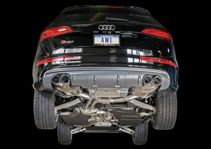 AWE Tuning Audi 8R SQ5 Touring Edition Exhaust - Quad Outlet Chrome Silver Tips - Precision R