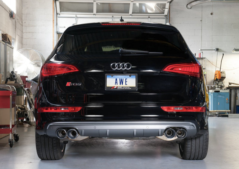 AWE Tuning Audi 8R SQ5 Touring Edition Exhaust - Quad Outlet Chrome Silver Tips - Precision R