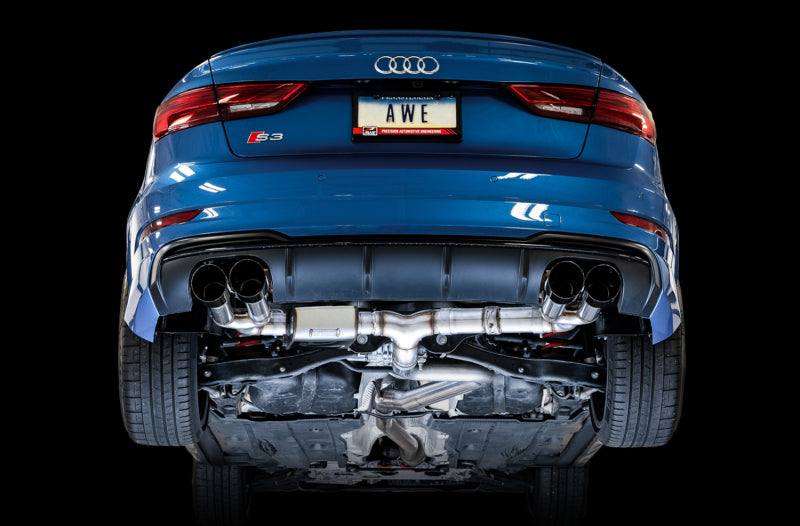 AWE Tuning Audi 8V S3 SwitchPath Exhaust w/Diamond Black Tips 102mm - Precision R