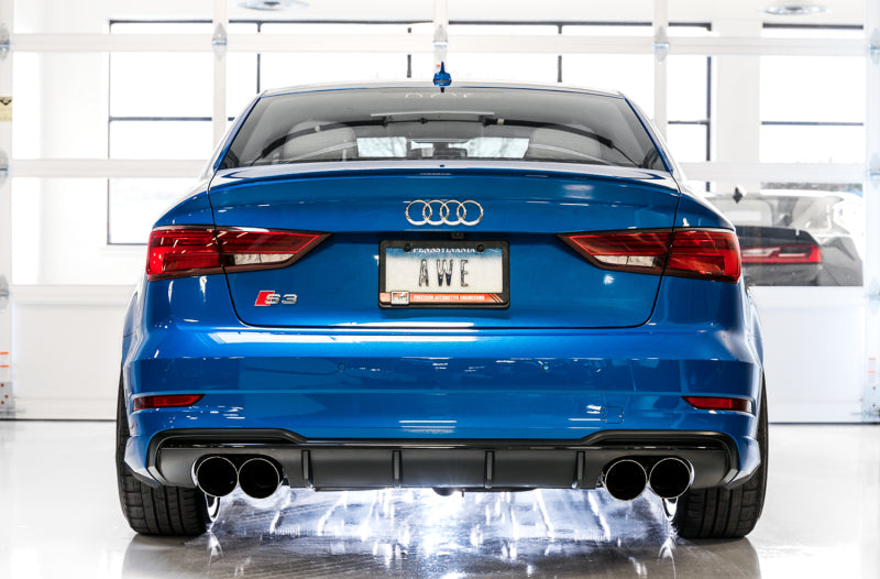 AWE Tuning Audi 8V S3 SwitchPath Exhaust w/Diamond Black Tips 102mm - Precision R