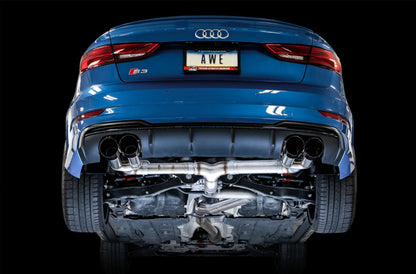 AWE Tuning Audi 8V S3 Track Edition Exhaust w/Diamond Black Tips 102mm - Precision R