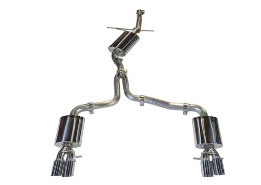 AWE Tuning Audi B8 A5 2.0T Touring Edition Exhaust - Quad Outlet Polished Silver Tips - Precision R