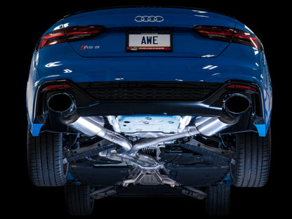 AWE Tuning Audi B9.5 RS5 Sportback Non-Resonated Touring Edition Exhaust - RS-Style Diamond Blk Tips - Precision R