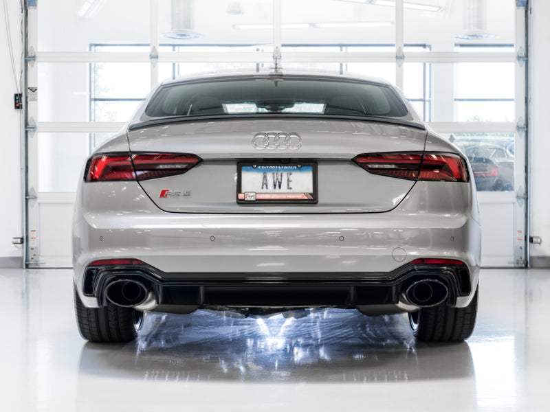 AWE Tuning Audi B9 RS 5 Sportback Touring Edition Exhaust-Non Resonated- Diamond Black RS Style Tips - Precision R