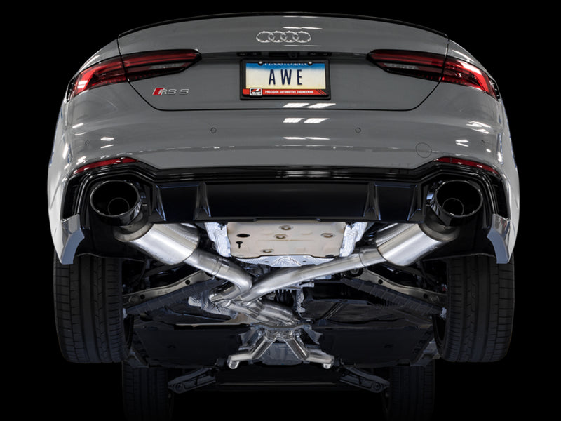 AWE Tuning Audi B9 RS 5 Sportback Touring Edition Exhaust-Non Resonated- Diamond Black RS Style Tips - Precision R