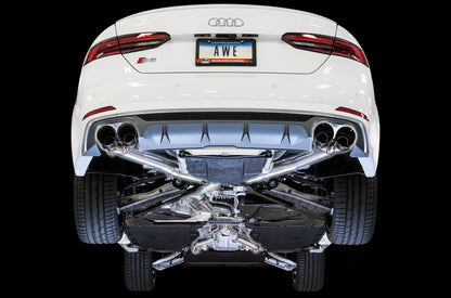 AWE Tuning Audi B9 S5 Sportback Track Edition Exhaust - Non-Resonated (Black 102mm Tips) - Precision R