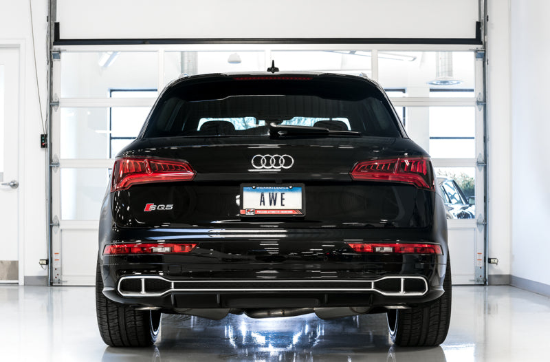 AWE Tuning Audi B9 SQ5 Non-Resonated Touring Edition Cat-Back Exhaust - No Tips (Turn Downs) - Precision R