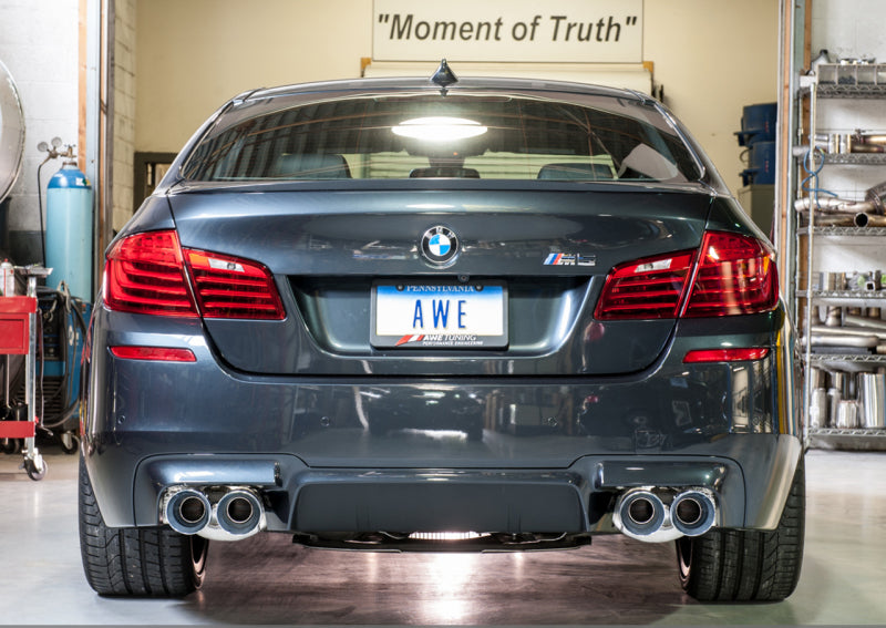 AWE Tuning BMW F10 M5 Touring Edition Axle-Back Exhaust Chrome Silver Tips - Precision R