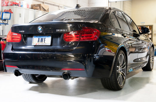 AWE Tuning BMW F3X 335i/435i Touring Edition Axle-Back Exhaust - Diamond Black Tips (102mm) - Precision R