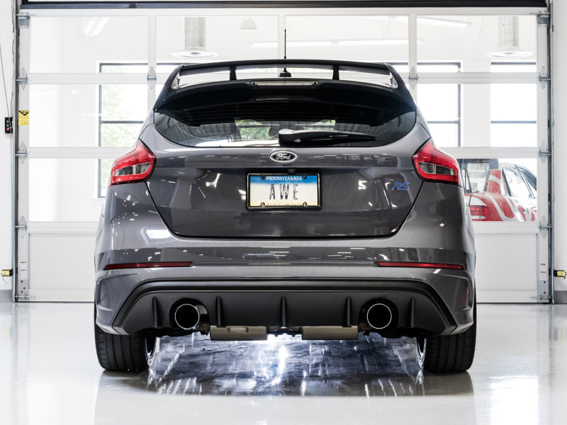 AWE Tuning Ford Focus RS Touring Edition Cat-back Exhaust- Non-Resonated - Chrome Silver Tips - Precision R