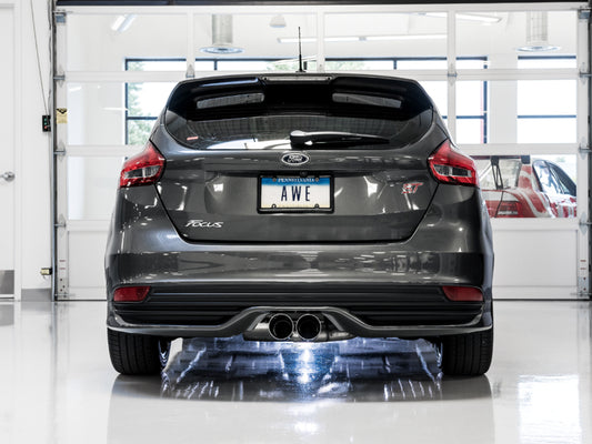 AWE Tuning Ford Focus ST Touring Edition Cat-back Exhaust - Non-Resonated - Chrome Silver Tips - Precision R