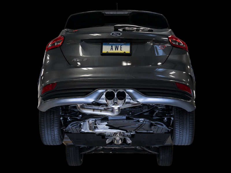 AWE Tuning Ford Focus ST Track Edition Cat-back Exhaust - Chrome Silver Tips - Precision R