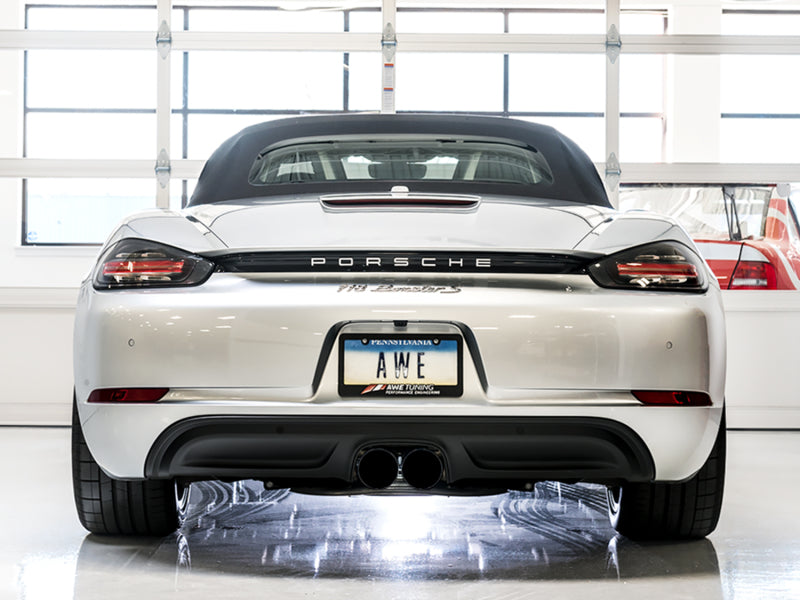 AWE Tuning Porsche 718 Boxster / Cayman Track Edition Exhaust - Diamond Black Tips - Precision R