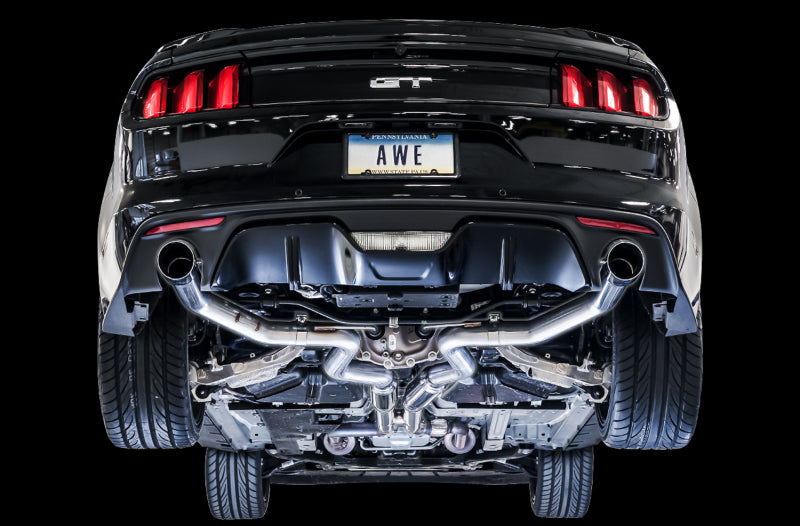 AWE Tuning S550 Mustang GT Cat-back Exhaust - Track Edition (Chrome Silver Tips) - Precision R