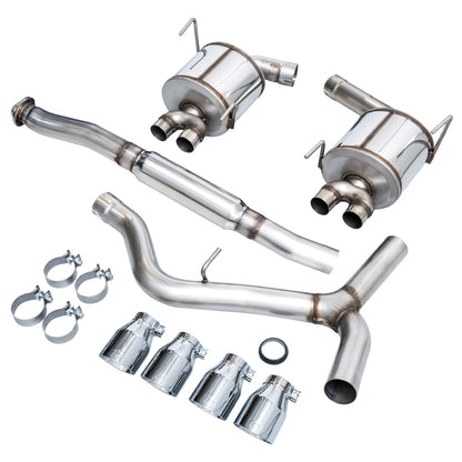 AWE Tuning Subaru STI VA / WRX GV / STI GV Sedan Touring Edition Exhaust - Chrome Silver Tip (102mm) - Precision R