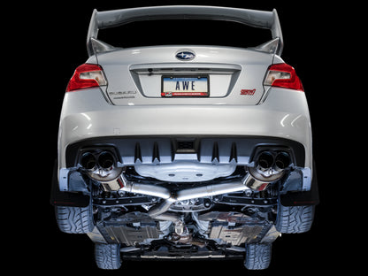 AWE Tuning Subaru STI VA / WRX GV / STI GV Sedan Touring Edition Exhaust - Chrome Silver Tip (102mm) - Precision R