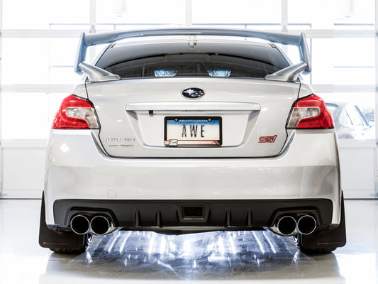 AWE Tuning Subaru STI VA / WRX GV / STI GV Sedan Touring Edition Exhaust - Chrome Silver Tip (102mm) - Precision R