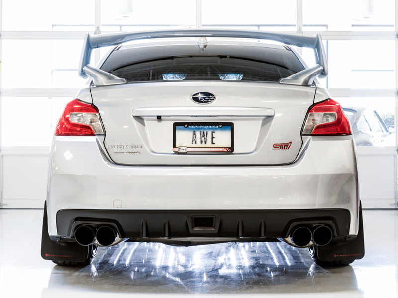 AWE Tuning Subaru STI VA / WRX GV / STI GV Sedan Touring Edition Exhaust - Diamond Black Tip (102mm) - Precision R