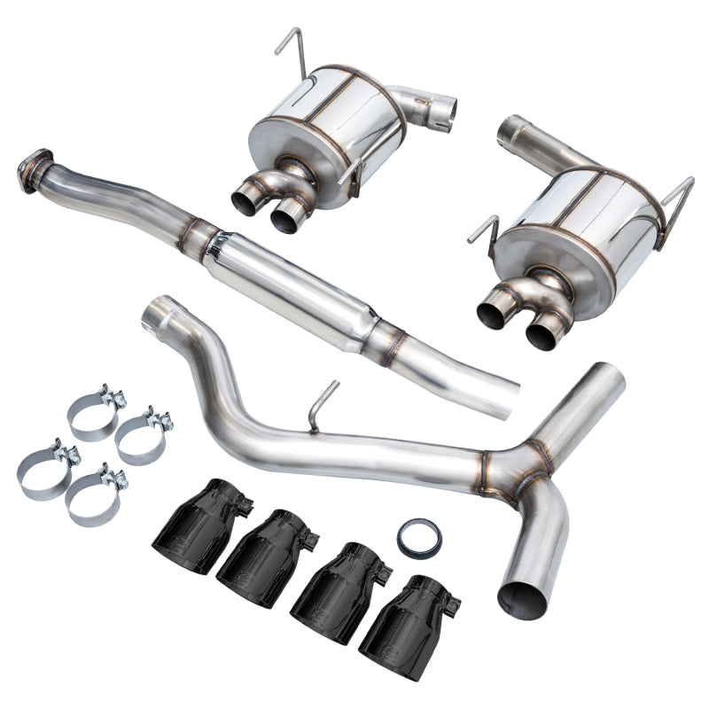 AWE Tuning Subaru STI VA / WRX GV / STI GV Sedan Touring Edition Exhaust - Diamond Black Tip (102mm) - Precision R