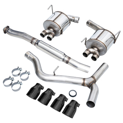 AWE Tuning Subaru STI VA / WRX GV / STI GV Sedan Touring Edition Exhaust - Diamond Black Tip (102mm) - Precision R