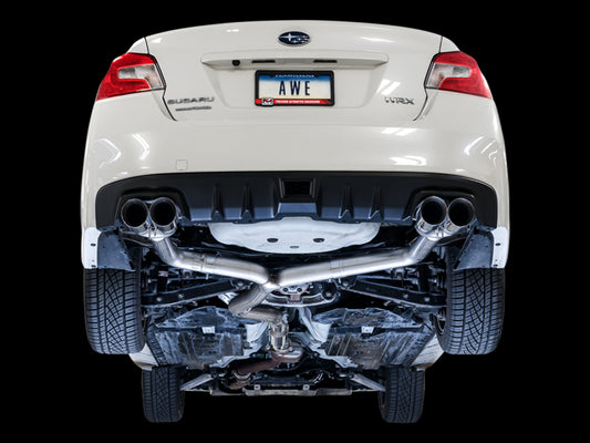 AWE Tuning Subaru WRX/STI VA/GV Sedan Track Edition Exhaust - Chrome Silver Tips (102mm) - Precision R