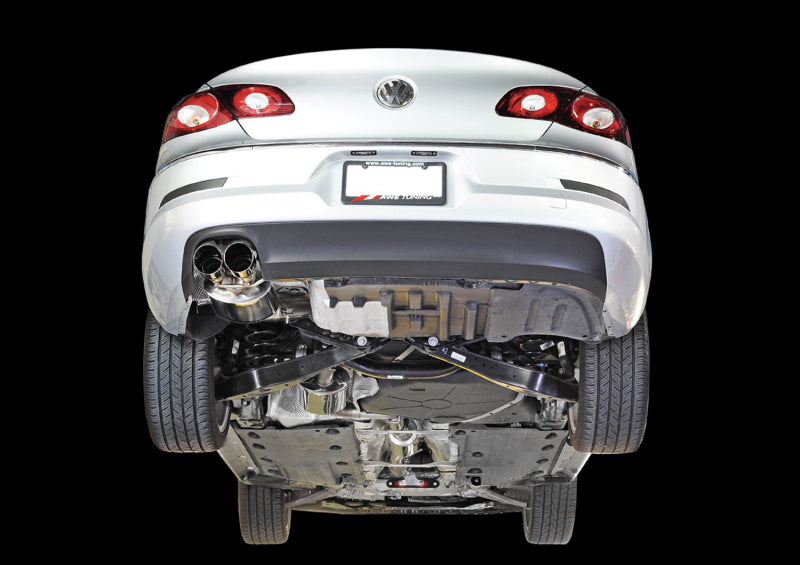 AWE Tuning VW CC 2.0T Touring Edition Performance Exhaust - Diamond Black Tips - Precision R