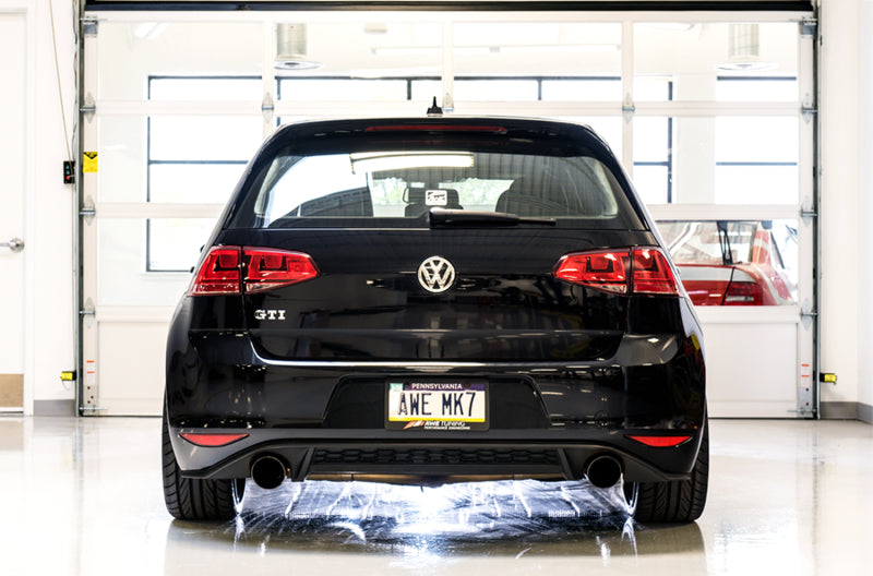 AWE Tuning VW MK7 GTI Touring Edition Exhaust - Diamond Black Tips - Precision R