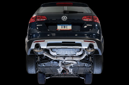 AWE Tuning VW MK7 Golf Alltrack/Sportwagen 4Motion Touring Edition Exhaust - Polished Silver Tips - Precision R