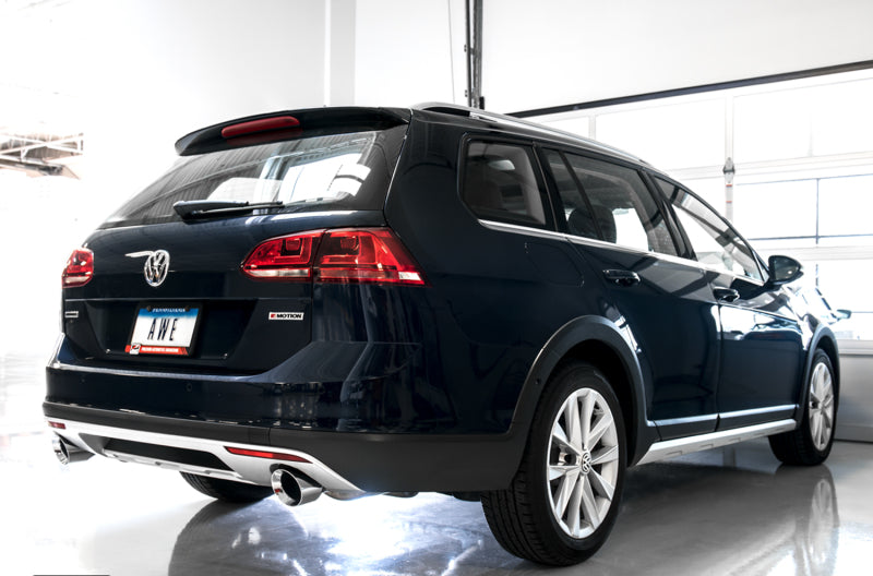 AWE Tuning VW MK7 Golf Alltrack/Sportwagen 4Motion Touring Edition Exhaust - Polished Silver Tips - Precision R