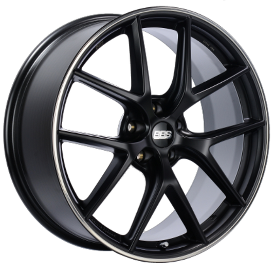 BBS CI-R 19x9 5x112 ET42 Satin Black Polished Rim Protector Wheel -82mm PFS/Clip Required - Precision R