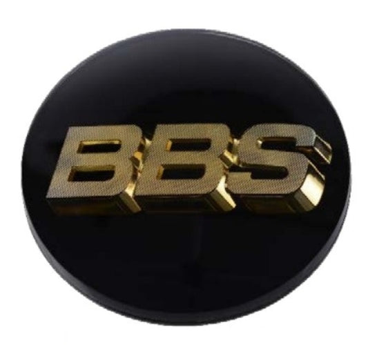 BBS Center Cap 70.6mm Black/Gold (4-tab) (56.24.120) - Precision R