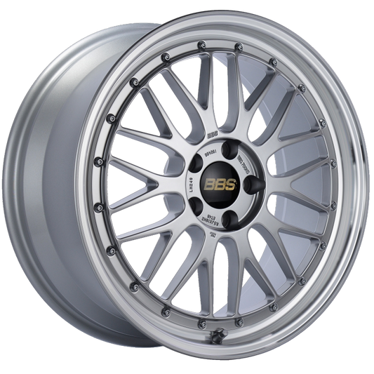 BBS LM 19x8.5 5x112 ET48 Diamond Silver Center Diamond Cut Lip Wheel -82mm PFS/Clip Required - Precision R