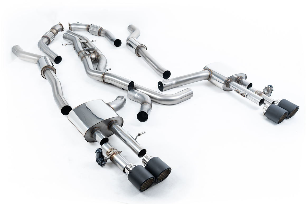 Cat-Back (Resonated Cat Back System (Twin 80mm) with JET-115 Carbon Trims (Does Not Require Cutting of the OE System) - EC Approval Awaiting Testing)