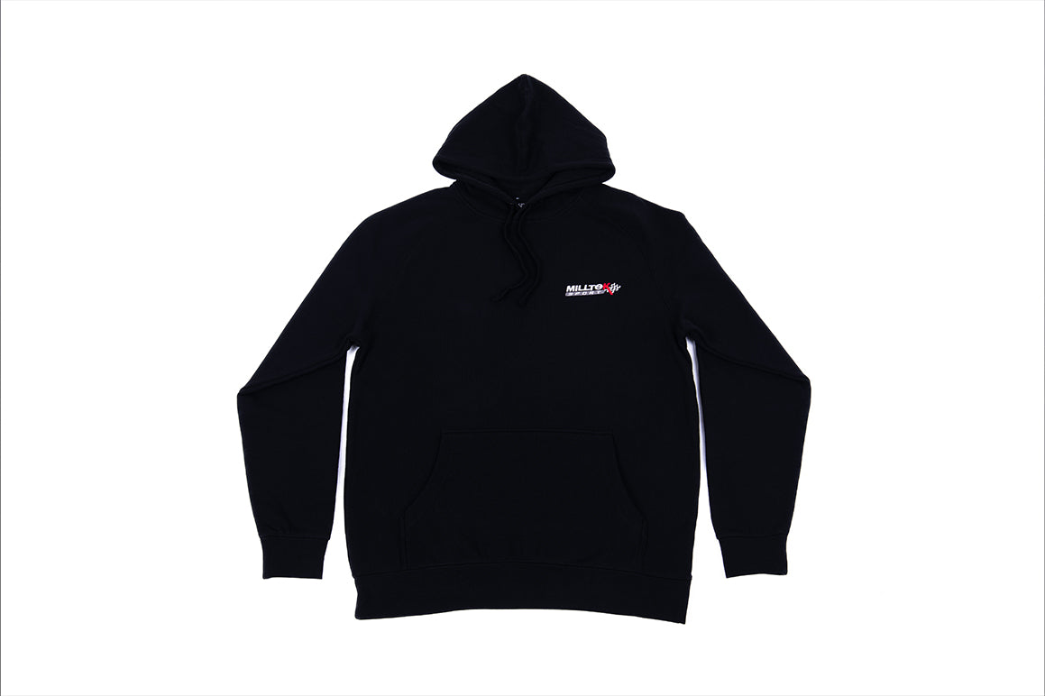 Marketing (Milltek Sport Black Hoodie - Logo on Front Left and Rear - Small)