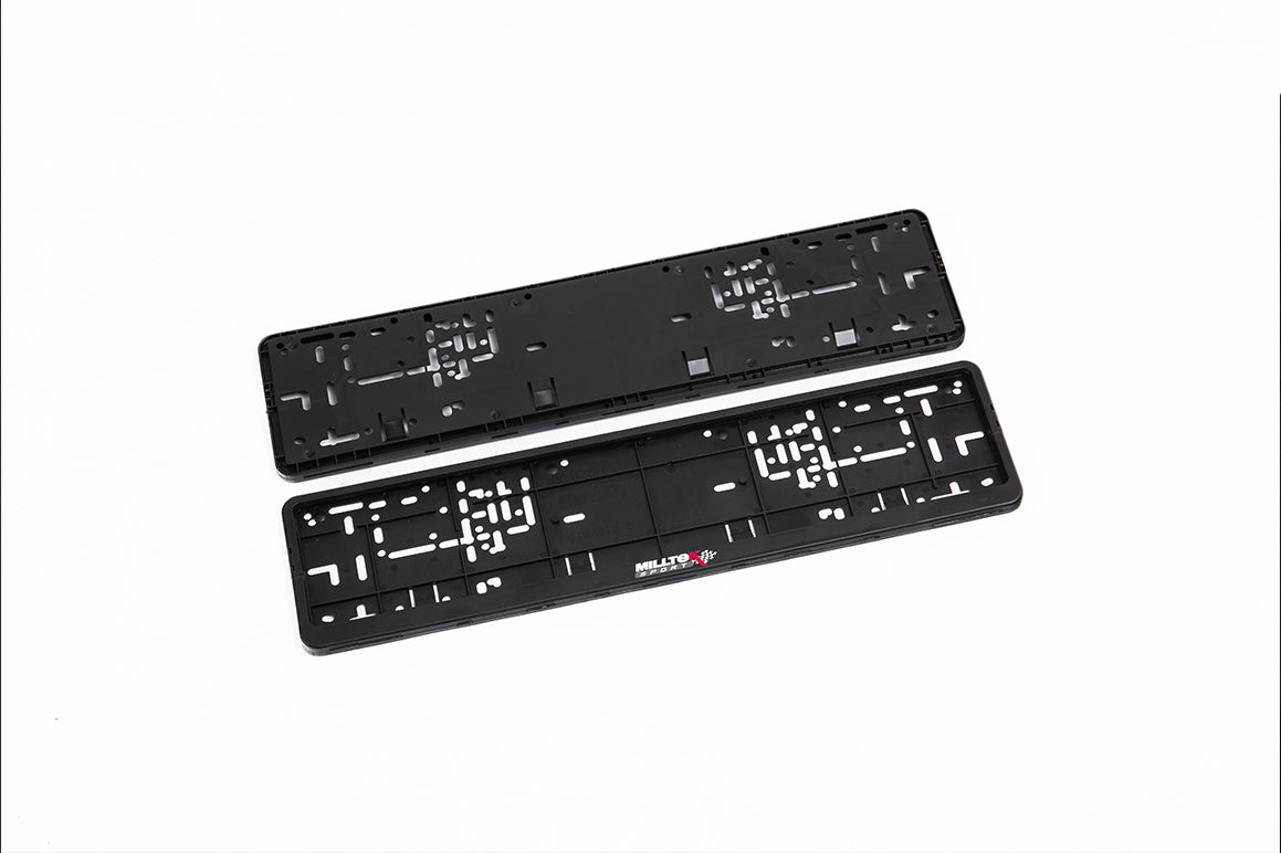 Marketing (Black Plate Holder/Surround with Milltek Logo (Pair))