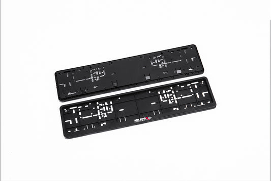 Marketing (Black Plate Holder/Surround with Milltek Logo (Pair))