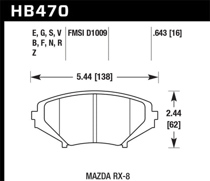 Hawk 04-09 RX8 HT-10 Front Race Pads (NOT FOR STREET USE)