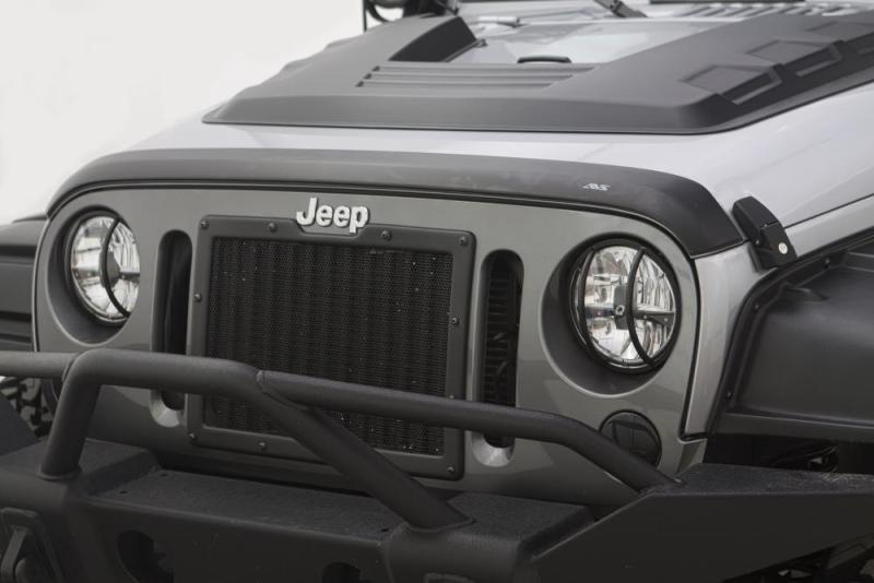 AVS 07-18 Jeep Wrangler (2 Door) Ventvisor & Aeroskin Deflector Combo Kit - Matte Black