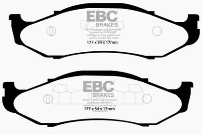 EBC 97-99 Jeep Cherokee 2.5 82mm High Rotors Yellowstuff Front Brake Pads