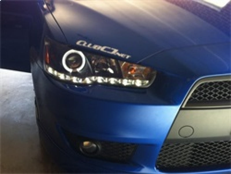 Spyder Mitsubishi Lancer/EVO-10 08-14 Projector Halogen Model- LED Halo DRL Blk PRO-YD-ML08-DRL-BK