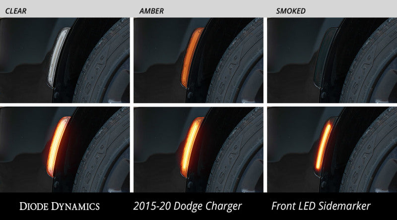 Diode Dynamics 15-21 Dodge Charge LED Sidemarkers - Clear (set)