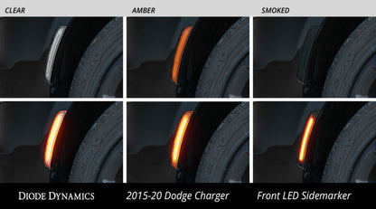 Diode Dynamics 15-21 Dodge Charger LED Sidemarkers - Amber Red (set)