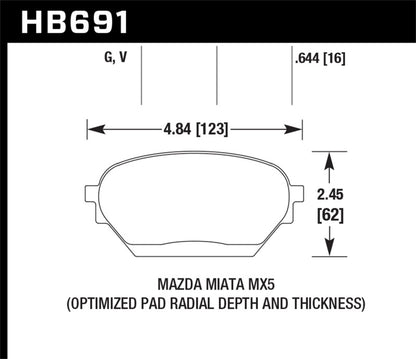 Hawk 06-14 Mazda MX-5 DTC-60 Race Front Brake Pads