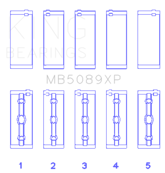 King Engine Bearings Toyota 1Rz/2Rz/3Rz (Size +0.25mm) Main Bearing Set