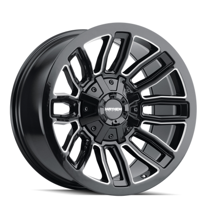 Mayhem 8108 Decoy 20x9 / 8x165.1 BP / 0mm Offset / 130.8mm Hub Black w/ Milled Spokes Wheel